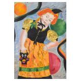 Rifka Angel Oil on Canvas Portrait of a Girl