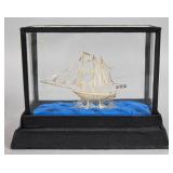 Indonesian Silver Filigree Model of a Sailing Ship