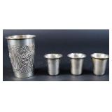 Set of Four Israeli Sterling Kiddush & Liqueur