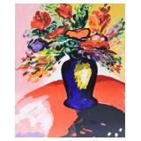 Yehouda Chaki Lithograph Bouquet pour Grace