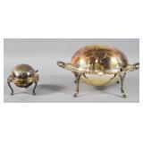 2 Silverplate Roll Top Serving Dishes, Atkin