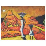 Signed Oil on Canvas Desert Landscape