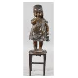 Juan Clara Bronze Sculpture of a Young Girl