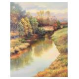 G. Potter O/C Impressionistic River Landscape