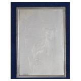 Etched Italian Alpaca Silver Plaque, Portrait