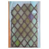 Coll. 10 Ant. Leaded Stained Glass Diamond Quarry