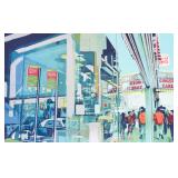 C. J. Yao Screenprint Photorealist City Scene 1980