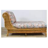 MCM Wicker and Rattan Chaise Longue