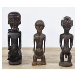 3 Large Central African Style Carved Wood Figures