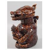 Staffordshire Treacly Glazed Bear Baiting Jug
