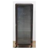 Industrial Metal & Glass Display Cabinet on