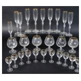 25+ Lenox Gold Rimmed Crystal Stemware Glasses