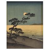 Arai Yoshimune Woodblock Suma Beach at Night