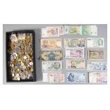 Coll. of World Coins & Banknotes Incl US, UK, &