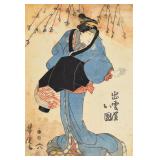 Keisai Eisen, Japanese Woodblk Print of a Woman