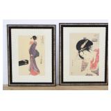 Pr of Japanese Woodblk Prints After Kitagawa