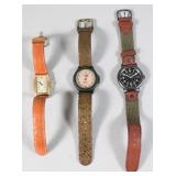 3 Vtg. Watches Incl Waltham, Beretta, & Swiss Army