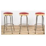 Set of 3 MCM Chrome Bar Stools