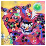 Jiang Tiefeng Serigraph Stylized Leopard