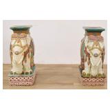 Pair of Chinese Ceramic Elephant Garden Stools
