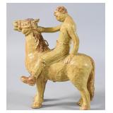 Studio Pottery Glazed Ceramic Horse & Rider