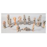 12 Stylized Folk Art Terracotta Figures