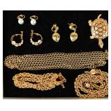 10 Pcs of Costume Jewelry Incl Trifari and Monet
