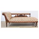 Victorian Eastlake Chaise Longue w/ Chevron
