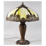 Charles Parker Style Slag Glass Table Lamp