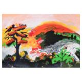 Yehouda Chaki Litho Abstract Expr. Landscape