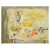 Janet Roemer O/C Still Life with Daisies and Fruit