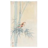Ohara Koson Woodblock Sparrows and Bamboo