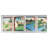 4 Utagawa Hiroshige Polychrome Woodblk Prints
