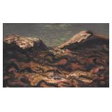 Modernist School Oil on Panel Abstract Landscape