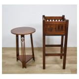 Two Arts and Crafts Oak Stands