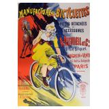 Vintage French Litho Bicycle Advertising Poster