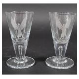 Pair of Signed R. Phillips Glass Footed Vessels