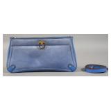 Ferragamo Blue Suede Gancini Shoulder Bag