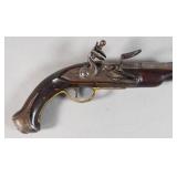 Antique Rifled Flintlock Pistol With 4 Inch Barrel
