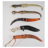 Group of 5 Middle Eastern and South Asian Daggers