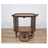 Bar Harbor Style Wicker Tea or Bar Cart