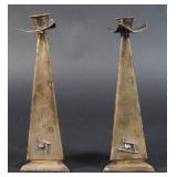 Pr Modernist Kibbutz Tzora Sterling Candlesticks