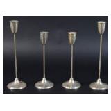 Set of 4 Empire Weighted Sterling Candlesticks