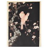 Nishimura Hodo Woodblock Plum and Canary