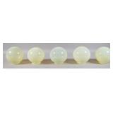 Set of 5 Yellow Opalescent Glass Globe Lamp Shades