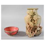 Carved Chinese Soapstone Vase and Mounted...
