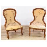 A Pair of Victorian Style Low Nursing Chairs