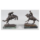 Pair of Frederic Remington Bronze Cowboy...