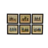 Group of 6 Hand-Colored German Military Uniform...