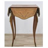 Louis XV Style Marquetry Inlaid Drop-Leaf...